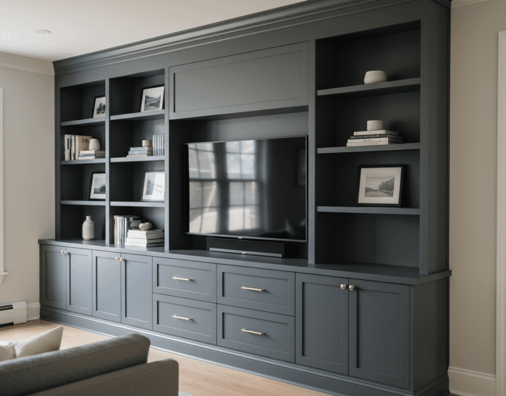 Built-in cabinet and shelving refinishing - Elite Touch Metairie
