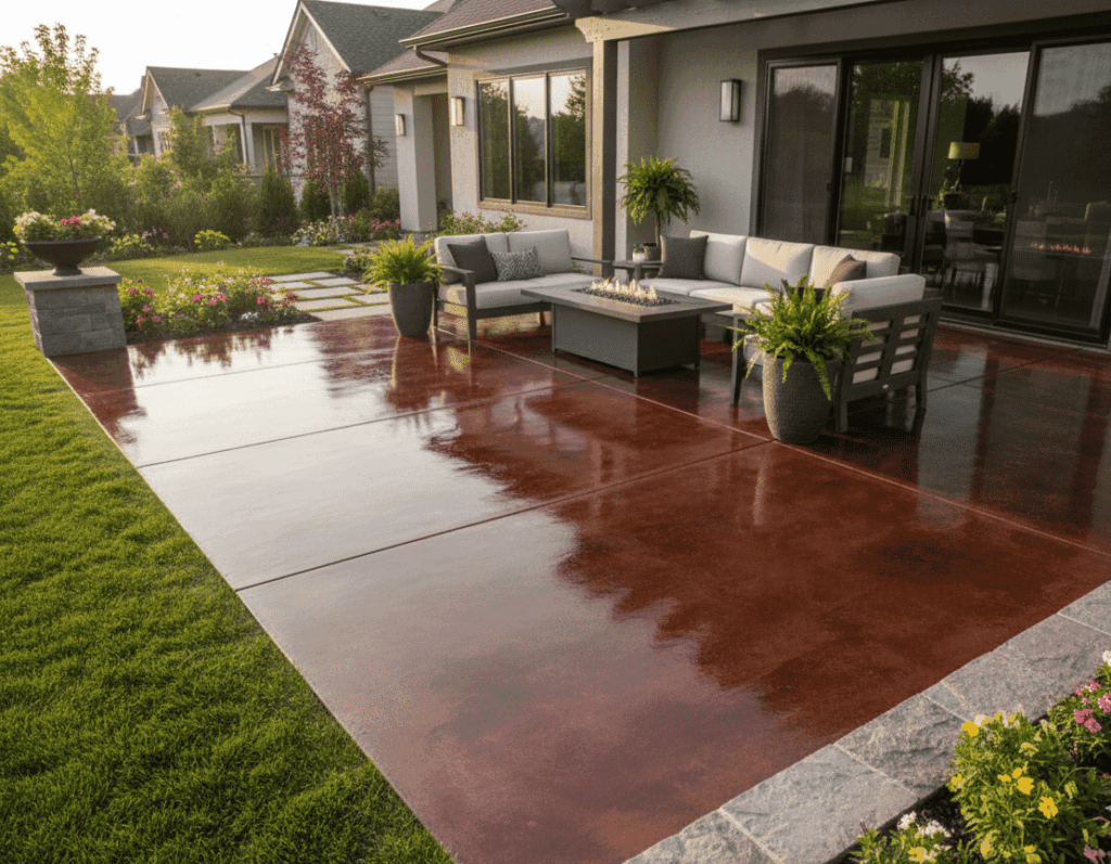 Patio floor staining and sealing services - Elite Touch Kenner